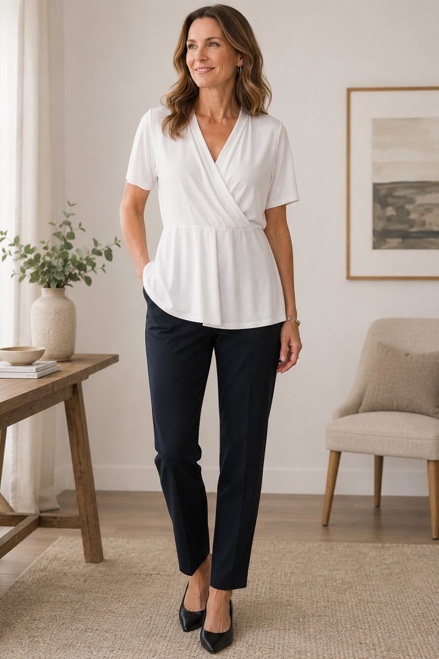 J. Jill Wearever Collection Knit Wrap Top - Large